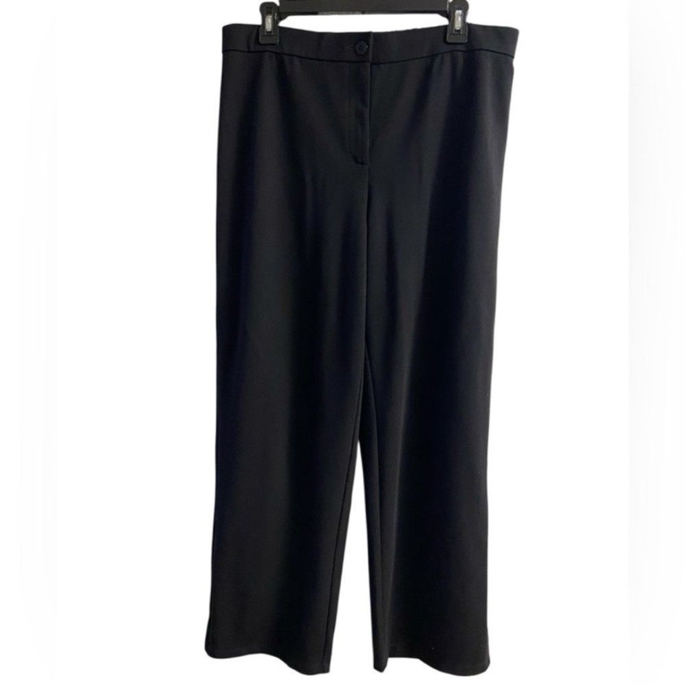 Eileen Fisher Flex Ponte Tencel Black Wide-Leg Trousers Large NWT